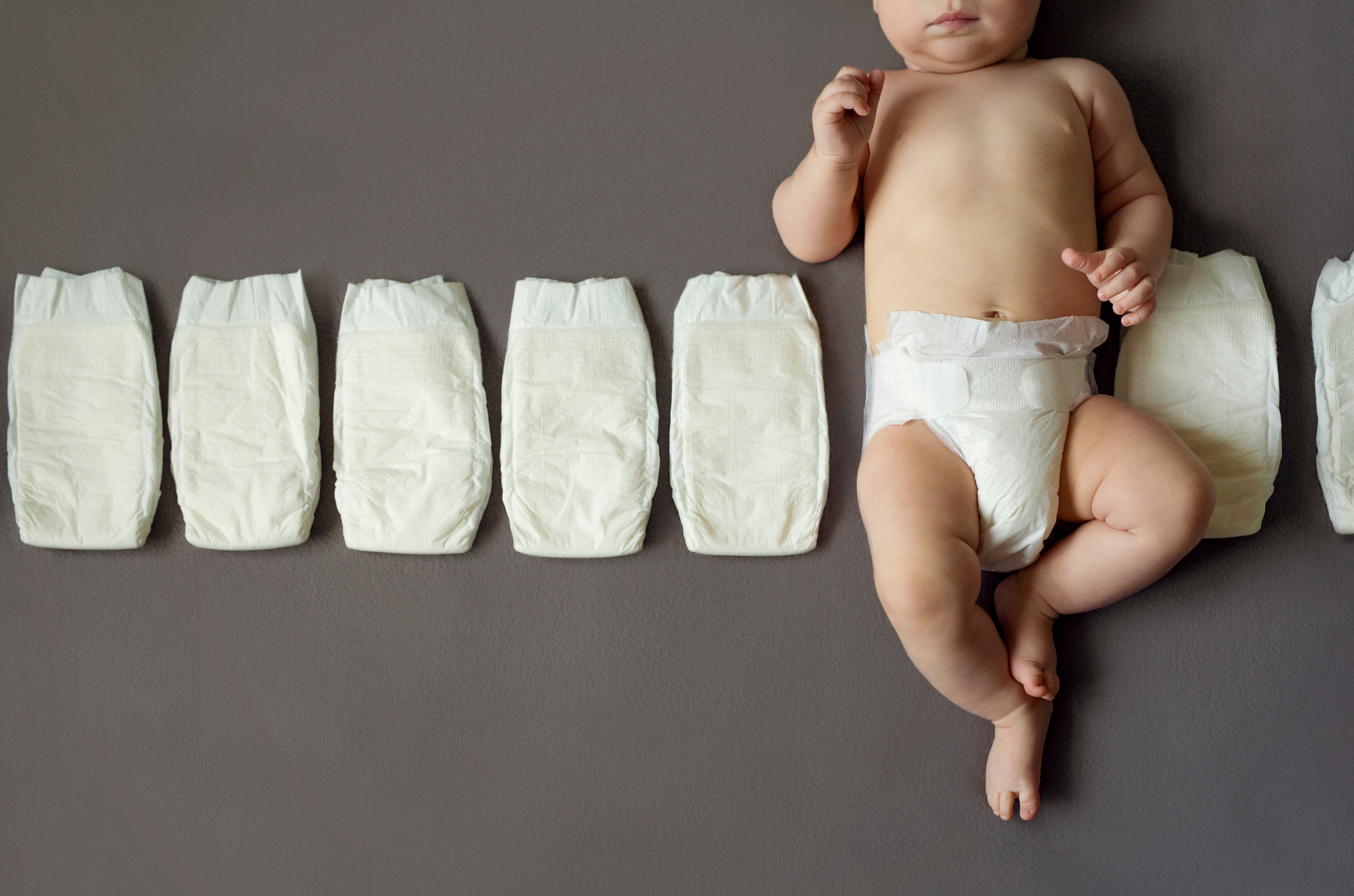 The baby gets through 5,000 nappies in childhood.