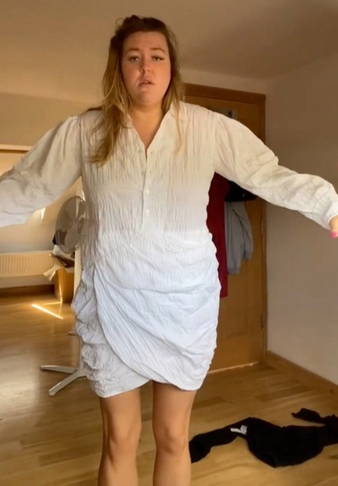 This dress is too big for Rachel.